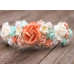 Peach Flower Crown Hair Wreath Wedding Floral Crown Rose Halo Crown